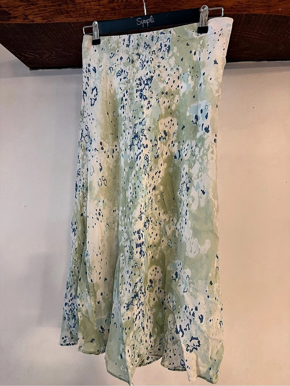 cleo Abstract Maxi Skirt in Green & Blue Size 6